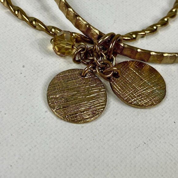 Vintage Gold Bangle Bracelets with Charms - Picture 8 of 10